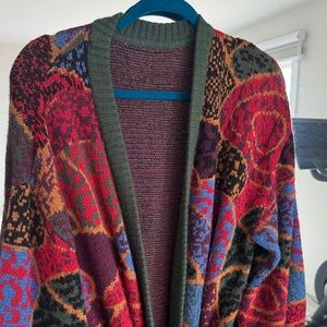 Farm Rio Colorful Patterned Open Cardigan